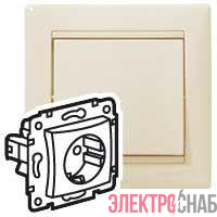 Розетка 1-м СП Valena 16А IP20 2P+E с заземл. немецк. стандарт механизм сл. кость (DIY-упак.) IEK 695612