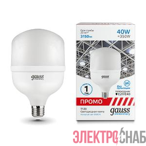 Лампа светодиодная Elementary T120 40Вт 6500К E40 3150лм Promo Gauss 60434