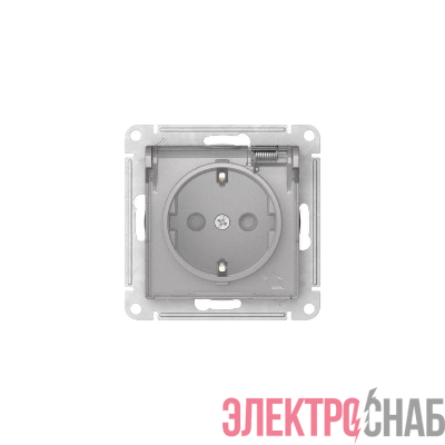 Розетка AtlasDesign Aqua 16А IP44 с заземл. защ. шторки с прозр. крышкой быстрозажим. клем. механизм алюм. SE ATN440346S