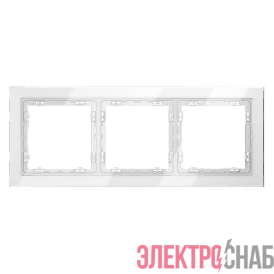 Рамка 3-м S70 стеклян. бел. Voltum VLS110301