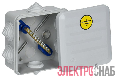 Коробка КУП КМ41361 100х100х50 IP44 6 вводов (7035) IEK UKO21-100-100-050-K41-55U