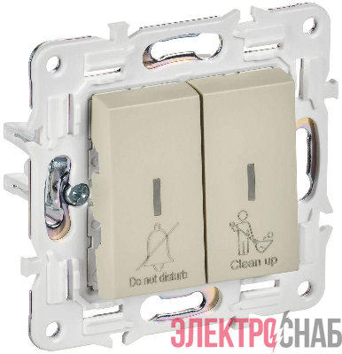 Выключатель 2-кл. SKANDY 10А SK-V16B для отелей с индикацией беж. IEK SK-V20-2-10-K10