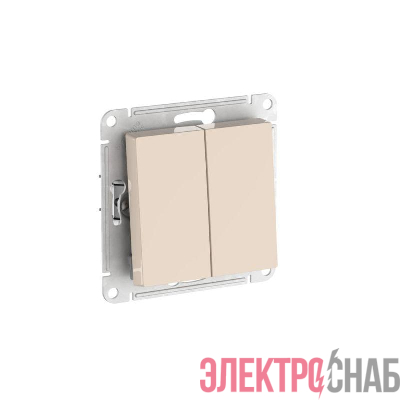 Выключатель 2-кл. AtlasDesign (сх. 5) 10AX быстрозажим. клем. механизм беж. SE ATN000251S