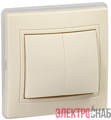 Выключатель 2-кл. СП Кварта ВС10-2-0-ККм-44 10А крем. IEK KV-V20-10-44-K33