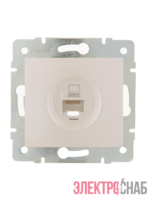 Розетка компьютерная 1-м СП Karina RJ45 механизм жемчуж./бел. перламутр. LEZARD 707-3088-139