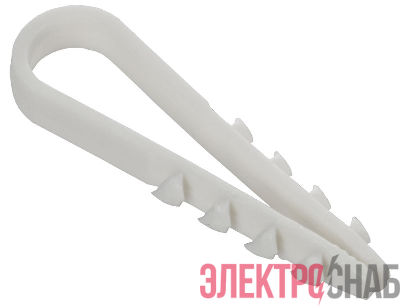 Дюбель-хомут 5х10мм для круглого кабеля нейлон бел. (уп.100шт) GENERICA UDH13-05-10-100-K01-G