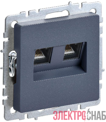 Розетка компьютерная двойн. СП RJ45 кат.6 BRITE РК11-2-БрМ механизм маренго IEK BR-K20-2-K35