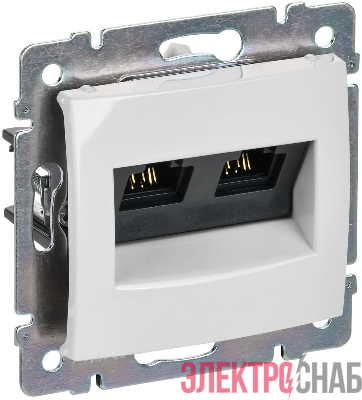 Розетка компьютерная 2-м СП Valena RJ45 кат.5E UTP на захватах механизм бел. IEK 774231