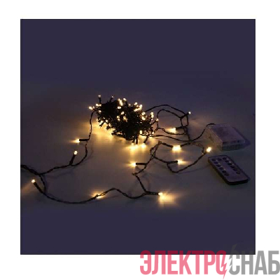 Гирлянда светодиодная "Нить" 8м 80LED тепл. бел. уличная 8 режимов элементы питания 3хAA SHLights 4690601045423