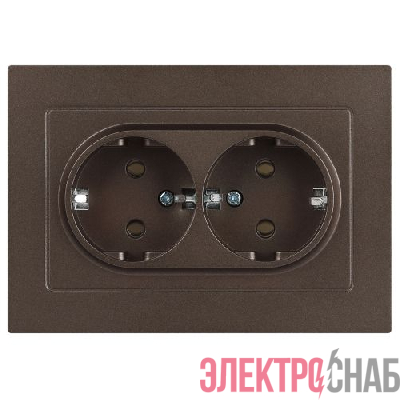 Розетка 2-м СП Accent 6-205-08 16А IP20 250В 2P+E Schuko AL/CU бронза Intro Б0063498