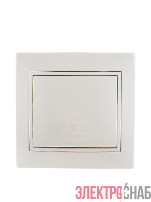 Переключатель проходной 1-кл. СП Mira 10А со вставкой жемчуж./бел. перламутр. LEZARD 701-3030-105