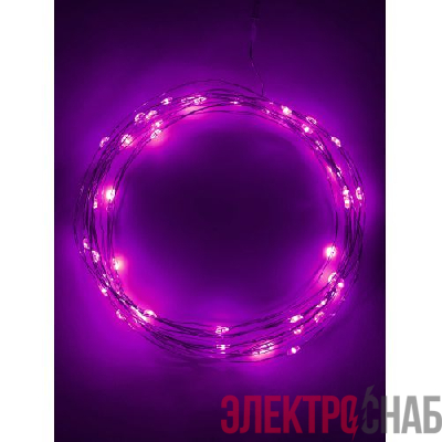 Гирлянда светодиодная "Нить" 5м 50LED сирен. свет АА ЭРА Б0047961