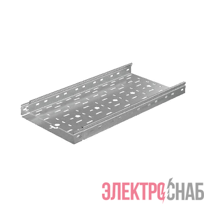 Лоток листовой перфорированный 300х50 L3000 сталь 0.7мм "БЫСТРЫЙ МОНТАЖ ПЛЮС" LPplus50-300-0.7-3000 оцинк. КМ PL0219