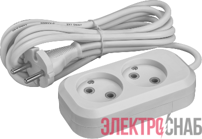 Удлинитель 2х5м без заземл. 10А IP20 90505 OPE-S-02-500-X-2х1 ОНЛАЙТ 90505