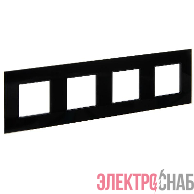 Рамка 4-м SKANDY SK-F24Bl стекло черн. IEK SK-M42-G-K02