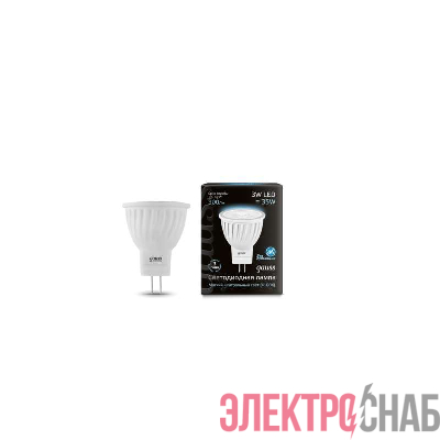 Лампа светодиодная Black D35х45 SMD MR11 3Вт 4100К бел. GU4 280лм 150-265В FROST Gauss 132517203