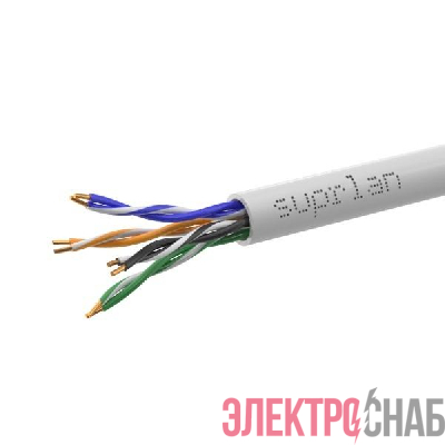 Кабель витая пара U/UTP кат.5E 4х2х0.51 24AWG solid Cu нг(А)-LSLTx In. Premium 305м (м) SUPRLAN 01-0340-3