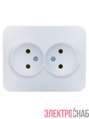 Розетка 2-м СП ASTI 16А IP20 без заземл. термопласт бел. LEZARD 7081-0200-128B