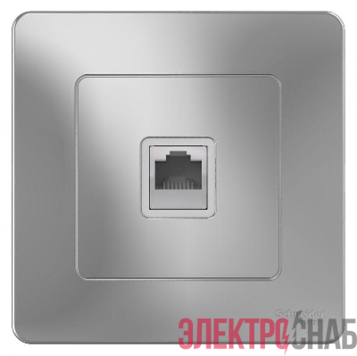 Розетка компьютерная 1-м СП Blanca RJ45 кат.5E алюм. SE BLNIS045003