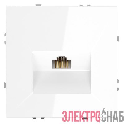 Розетка компьютерная 1-м СП S70 RJ45 кат.6 механизм бел. глянцевый Voltum VLS060101