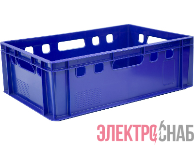 Ящик мясной 600х400х200 сплошной Е2 синий 207 207