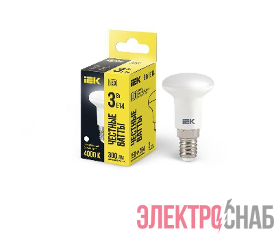 Лампа светодиодная 3Вт R39 4000К нейтр. бел. E14 270лм 230-240В IEK LLE-R39-3-230-40-E14