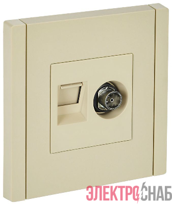 Розетка 2-м TV+RJ45 кат.5E FORTE&PIANO FP436 ваниль IEK FP-AK20-1-K10