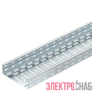 Лоток листовой перфорированный 400х60 L3000 сталь 0.9мм LKS 640 FS RU оцинк. (аналог 50х400) OBO 6048920