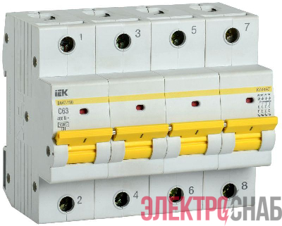 Выключатель автоматический модульный 4п C 63А 15кА ВА47-150 KARAT IEK MVA50-4-063-C