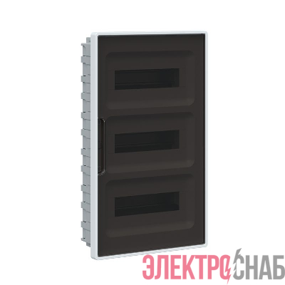 Щиток 36 мод встраиваемый для полых стен FRAME с тонированной дверцей с 4 шинами PEN (2шт на 8 отв. и 2шт на 10 отв.) бел. DKC F36B3WD