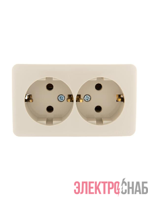 Розетка 2-м ОП Viola с заземл. крем. LEZARD 751-0300-127