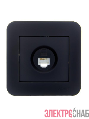 Розетка компьютерная 1-м СП ASTI IP20 RJ45 в сборе Cat 5e черн. бархат LEZARD 7081-4242-139