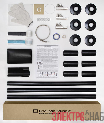 Муфта кабельная концевая наружн. уст. 10кВ 10КНТпН-3х(70-120) с болтов. наконечн. Нева-Транс Комплект 22020121