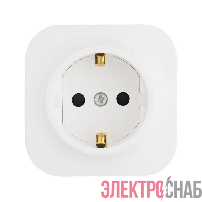 Розетка 1-м ОП Quteo 16А IP20 2P+E с заземл. без защ. шторок бел. IEK 782211