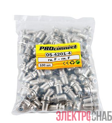 Переходник F-F &amp;amp;amp;amp;amp;amp;amp;amp;quot;БОЧКА&amp;amp;amp;amp;amp;amp;amp;amp;quot; с кольц. (03-044) (уп.100шт) PROCONNECT 05-4201-4