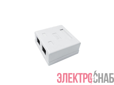 Розетка компьютерная 8P8C (RJ-45) кат.5E UTP 2 порта TOKOV ELECTRIC TKE-SMB-8P8C-2P-UTP