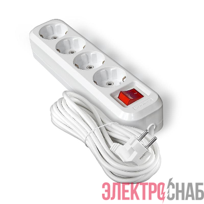 Удлинитель 4х5м с заземл. IP20 S-304А ПВС 3х1.5 с выкл.Universal 1735