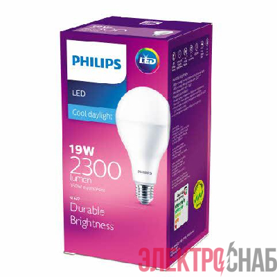 Лампа светодиодная LEDBulb 19W E27 6500К 230В A80 Philips 929002004149