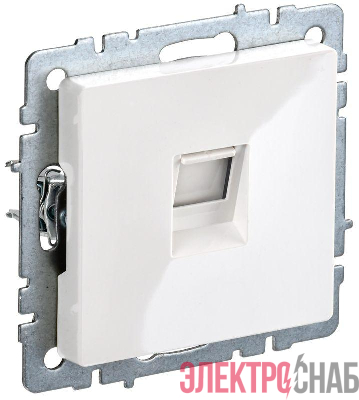 Розетка компьютерная СП RJ45 кат.6 BRITE РК11-БрБ механизм бел. IEK BR-K10-2-K01