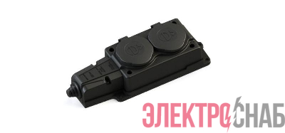 Колодка удлинителя 2-м MultiSet 16А 250В IP44 с заземл. каучук черн. SE MST4102BK