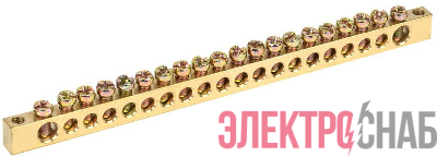 Шина PEN "земля-ноль" 6х9мм 20/2 (20групп/крепеж по краям) IEK YNN11-20-100