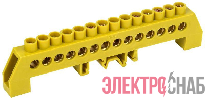 Шина PE &quot;земля&quot; в комб. DIN-изол. &quot;Стойка&quot; ШНИ-8х12-14-КС-Ж IEK YNN10-812-14DP-K05