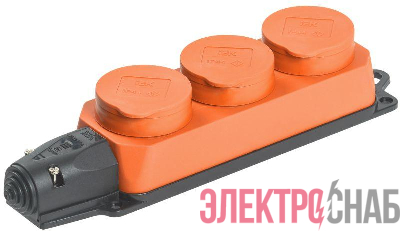 Колодка 3-м ОМЕГА РБ33-1-0м IP44 каучук оранж. IEK PKR61-016-2-K09