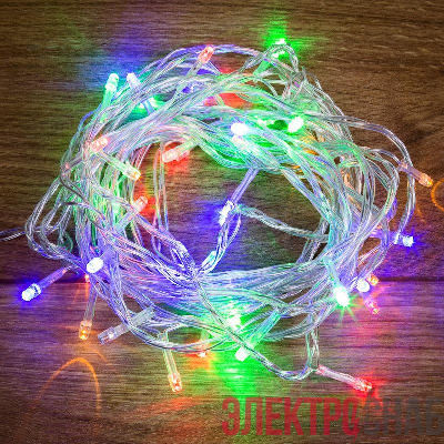 Гирлянда светодиодная "Твинкл Лайт" 6м 40LED мультиколор 5.1Вт IP20 провод ПВХ прозр. Neon-Night 303-179