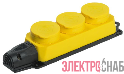 Колодка 3-м ОМЕГА РБ33-1-0м IP44 каучук желт. IEK PKR61-016-2-K05