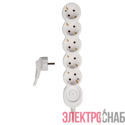 Удлинитель 5х1.5м с заземл. 16А 4кВт ПВС 3х1 с выкл. EX защ. шторки JazzWay 5034815