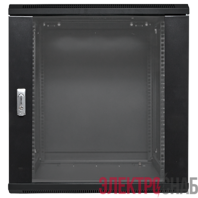 Шкаф настенный 19дюйм TERACOM PRO 12U 600600мм дверь стеклянная с замком-ручкой черн. EKF TRP-WLL-1266-40B