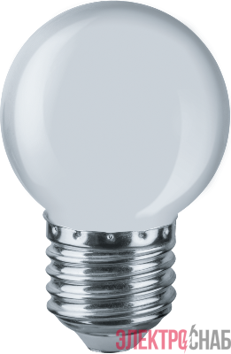 Лампа светодиодная 61 243 NLL-G45-1-230-W-E27 1Вт шар матовая E27 176-264В Navigator 61243