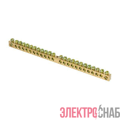 Шина PEN "ноль-земля" 6х9 24 отвер. латунь крепеж по центру EKF sn0-63-24