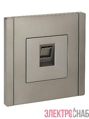 Розетка компьютерная RJ45 кат.5E FORTE&PIANO FP532 сталь IEK FP-K10-1-K46